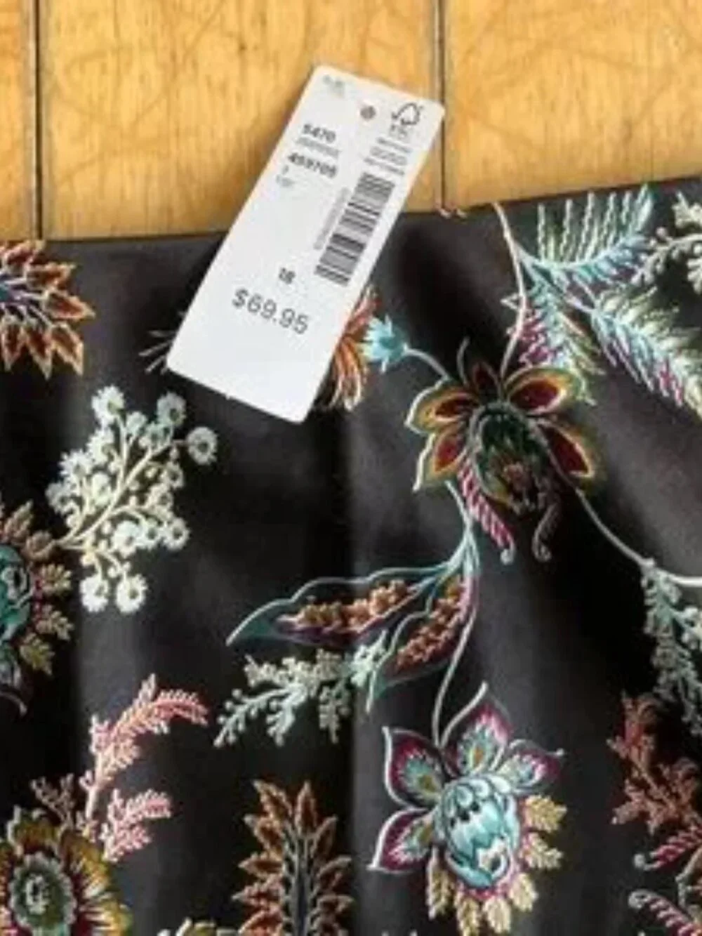 Penningtons Floral A‑Line Skirt – Size 18, NWT, Black Multicolor Print